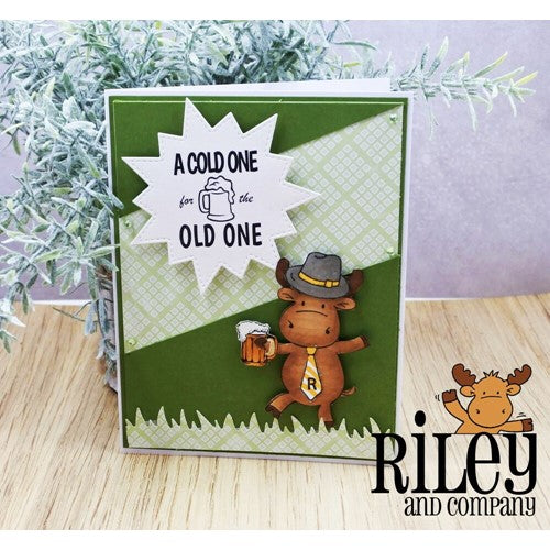 Simon Says Stamp! Riley and Company Funny Bones A COLD ONE Cling Rubber Stamp RWD-1019