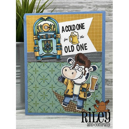 Simon Says Stamp! Riley and Company Funny Bones A COLD ONE Cling Rubber Stamp RWD-1019