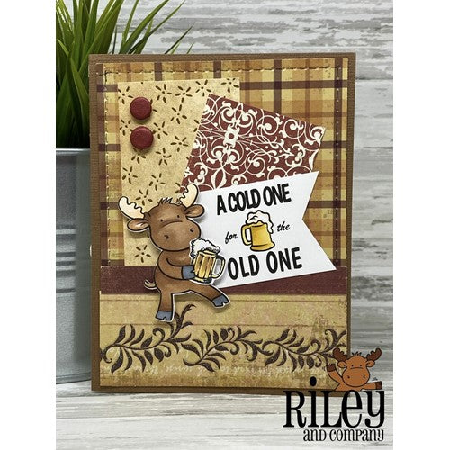Simon Says Stamp! Riley and Company Funny Bones A COLD ONE Cling Rubber Stamp RWD-1019