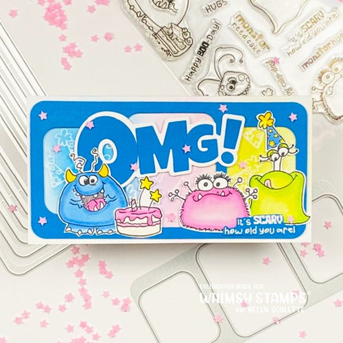 Simon Says Stamp! Whimsy Stamps OMGEE WORD AND SHADOW Dies WSD301a