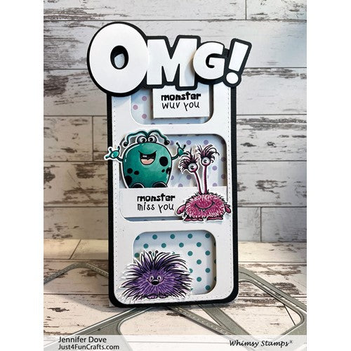Simon Says Stamp! Whimsy Stamps OMGEE WORD AND SHADOW Dies WSD301a