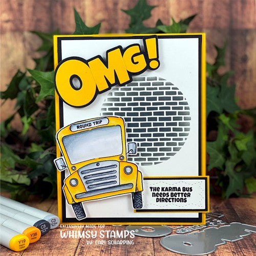 Simon Says Stamp! Whimsy Stamps KARMA BUS Clear Stamps CWSD203a