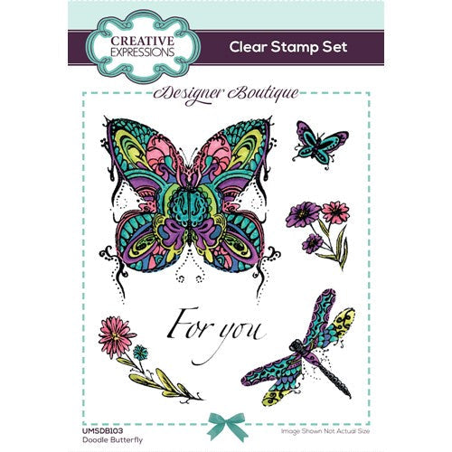 Simon Says Stamp! Creative Expressions DOODLE BUTTERFLY Clear Stamps umsdb103*