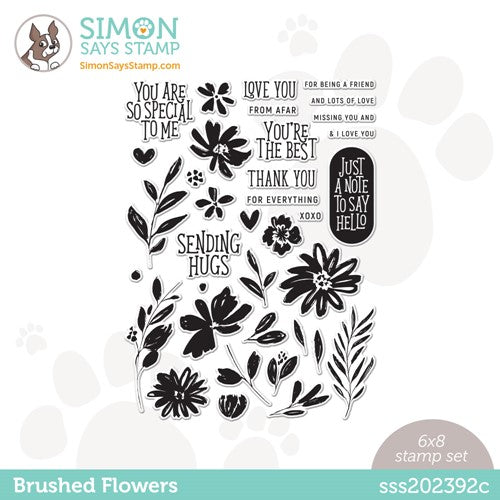 Simon Says Stamp! Simon Says Clear Stamps BRUSHED FLOWERS sss202392c
