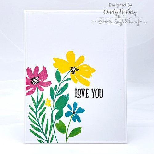 Simon Says Stamp! Simon Says Clear Stamps BRUSHED FLOWERS sss202392c