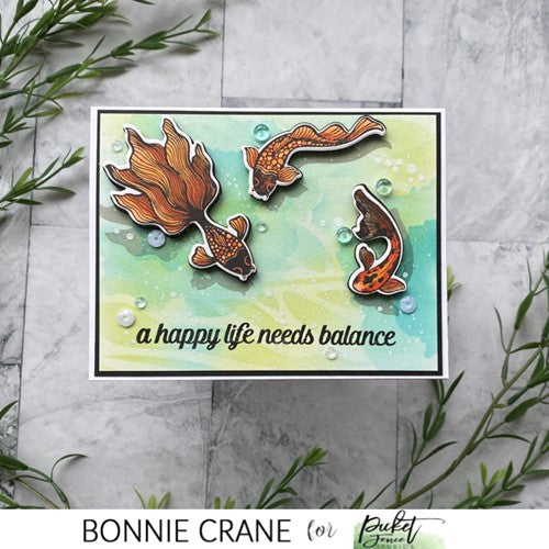 Simon Says Stamp! Picket Fence Studios GRACEFUL KOI Clear Stamps a157