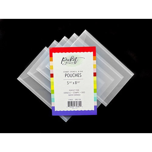 Simon Says Stamp! Picket Fence Studios STAMP, DIE AND STENCIL POUCHES 5 Pack 6x9 org104