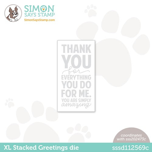 Simon Says Stamp! Simon Says Stamp XL STACKED GREETINGS Wafer Die sssd112569c