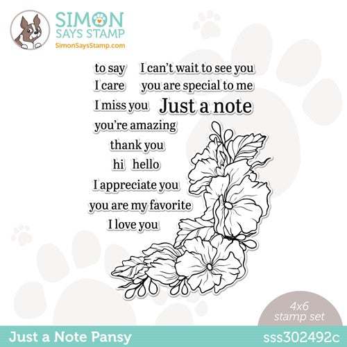 Simon Says Stamp! Simon Says Clear Stamps JUST A NOTE PANSY sss302492c