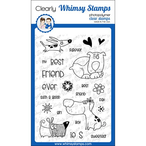 Simon Says Stamp! Whimsy Stamps DOGGIE SKETCHES Clear Stamps CWSD409