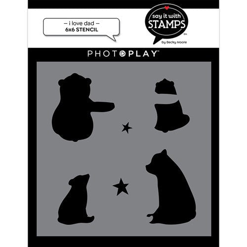 Simon Says Stamp! PhotoPlay I LOVE DAD Stencil Set sis3411*