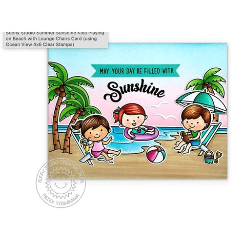 Simon Says Stamp! Sunny Studio OCEAN VIEW Clear Stamps SSCL-329