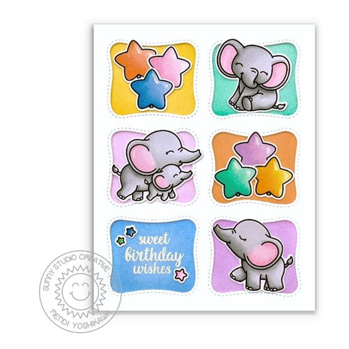 Simon Says Stamp! Sunny Studio BABY ELEPHANTS Clear Stamps SSCL-325