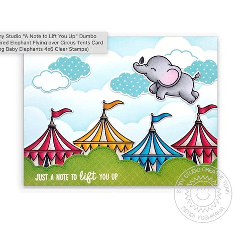 Simon Says Stamp! Sunny Studio BABY ELEPHANTS Clear Stamps SSCL-325