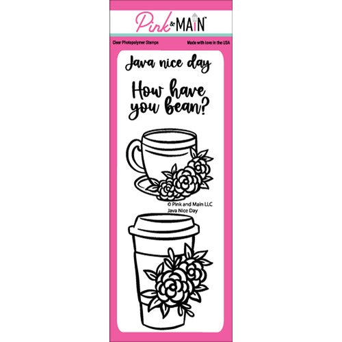 Simon Says Stamp! Pink and Main JAVA NICE DAY Clear Stamps PM0529