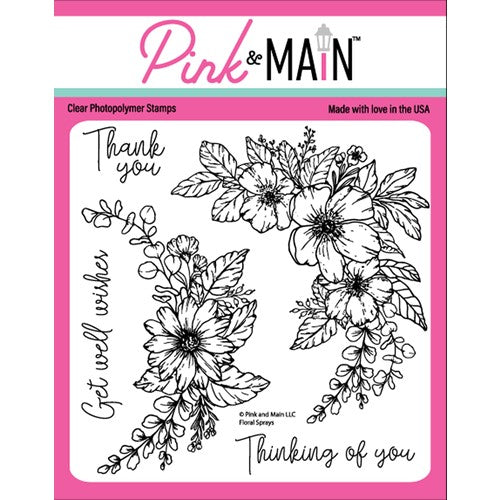 Simon Says Stamp! Pink and Main FLORAL SPRAYS Clear Stamps PM0533
