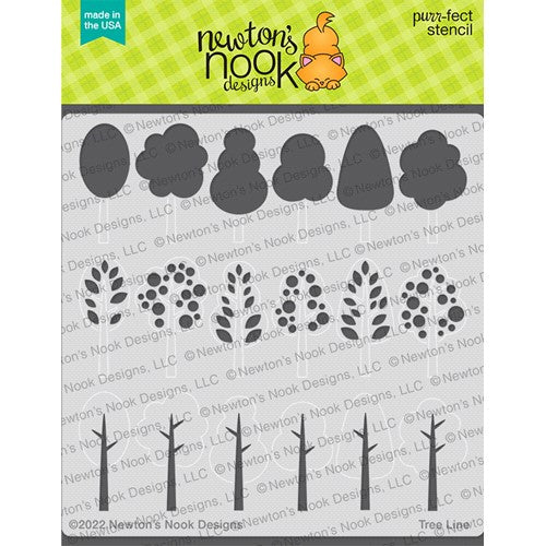 Simon Says Stamp! Newton's Nook Designs TREE LINE Stencil NN2204T01