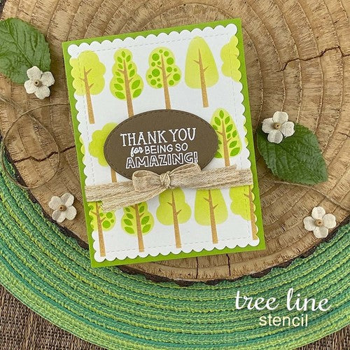 Simon Says Stamp! Newton's Nook Designs TREE LINE Stencil NN2204T01
