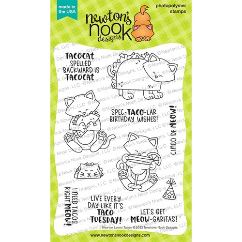 Simon Says Stamp! Newton's Nook Designs NEWTON LOVES TACOS Clear Stamps NN2204S05