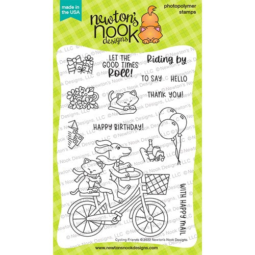 Simon Says Stamp! Newton's Nook Designs CYCLING FRIENDS Clear Stamps NN2204S02