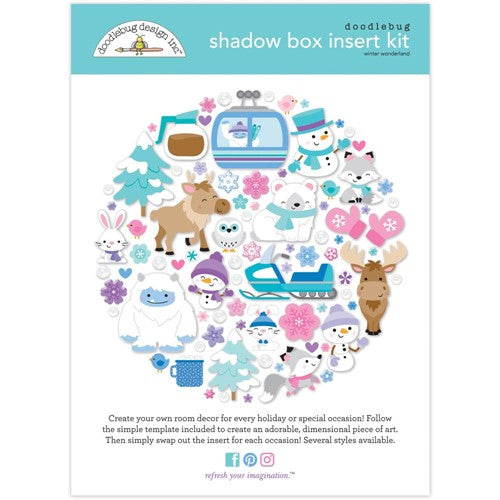 Simon Says Stamp! Doodlebug WINTER WONDERLAND Shadow Box Insert Kit 7739