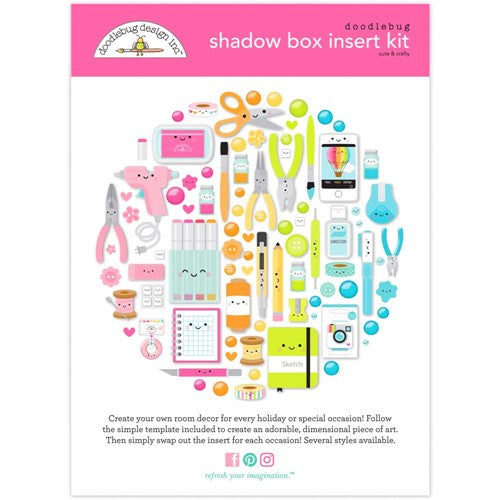Simon Says Stamp! Doodlebug CUTE AND CRAFTY Shadow Box Insert Kit 7730