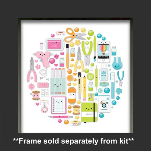 Simon Says Stamp! Doodlebug CUTE AND CRAFTY Shadow Box Insert Kit 7730