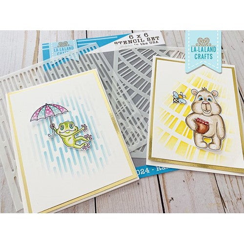 Simon Says Stamp! La-La Land Crafts RAIN AND SHINE Stencil ST024