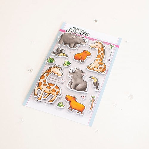 Simon Says Stamp! Heffy Doodle TWO BY TWO SAFARI ANIMALS Clear Stamps hfd0427