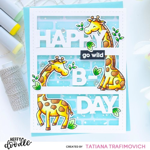 Simon Says Stamp! Heffy Doodle TWO BY TWO SAFARI ANIMALS Clear Stamps hfd0427 | color-code:ALT05