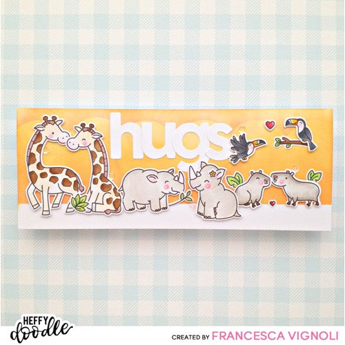 Simon Says Stamp! Heffy Doodle TWO BY TWO SAFARI ANIMALS Clear Stamps hfd0427 | color-code:ALT06