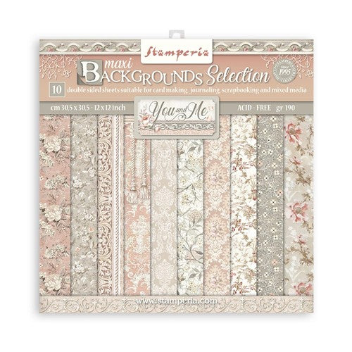 Simon Says Stamp! Stamperia YOU AND ME MAXI BACKGROUND 12x12 Paper sbbl114