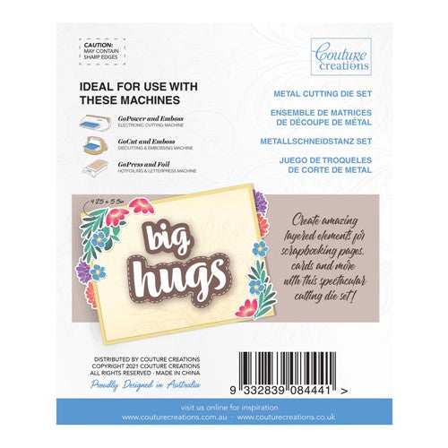 Simon Says Stamp! Couture Creations HUGS SENTIMENT Cutting Die Set co728664