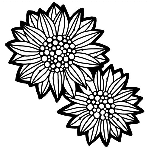 Simon Says Stamp! The Crafter's Workshop WILD SUNFLOWERS 6x6 Stencil tcw982s