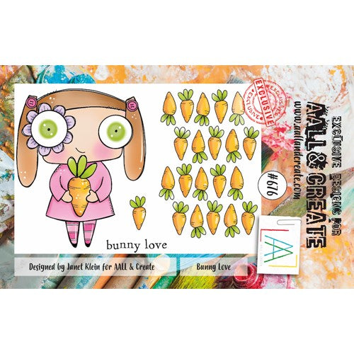 Simon Says Stamp! AALL & Create BUNNY LOVE A7 Clear Stamps aall676