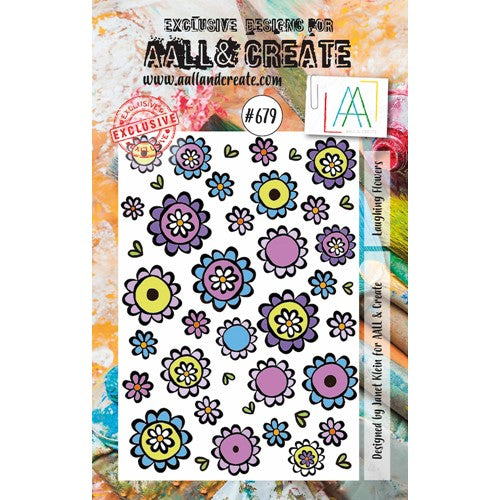 Simon Says Stamp! AALL & Create LAUGHING FLOWERS A7 Clear Stamp aall679