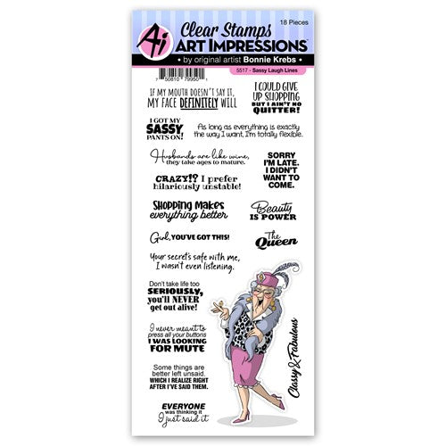 Simon Says Stamp! Art Impressions SASSY Laugh Lines Clear Stamps 5517
