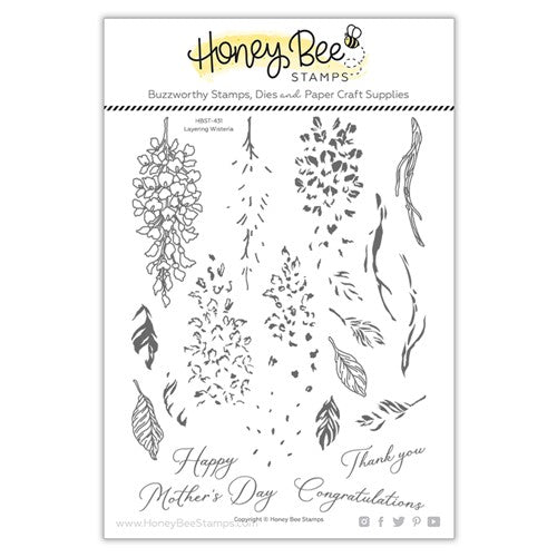 Simon Says Stamp! Honey Bee LAYERING WISTERIA Clear Stamp Set hbst-431