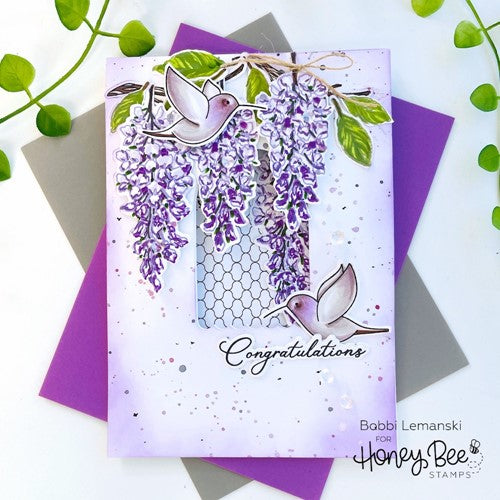 Simon Says Stamp! Honey Bee LAYERING WISTERIA Clear Stamp Set hbst-431 | color-code:ALT02