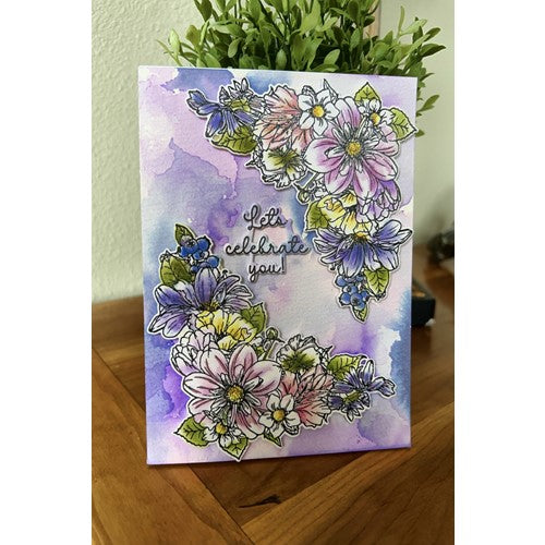 Simon Says Stamp! Colorado Craft Company Kris Lauren FLORAL CORNERS Clear Stamps KL622