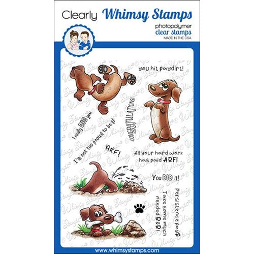 Simon Says Stamp! Whimsy Stamps DOGGIE DID IT Clear Stamps C1393