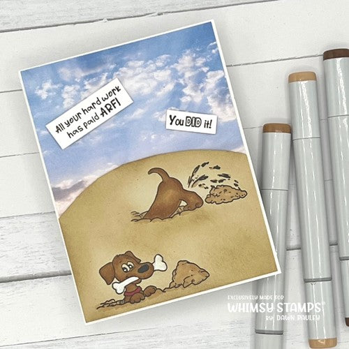 Simon Says Stamp! Whimsy Stamps DOGGIE DID IT Clear Stamps C1393