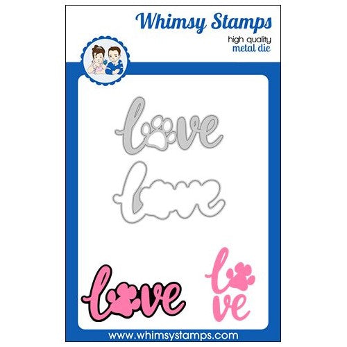 Simon Says Stamp! Whimsy Stamps LOVE PAW WORD AND SHADOW Dies WSD435a