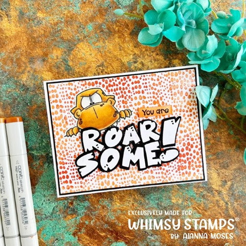 Simon Says Stamp! Whimsy Stamps ROARSOME SKIN Cling Stamp DDB0075