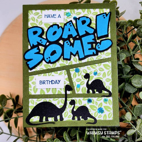Simon Says Stamp! Whimsy Stamps ROAR MY BABY SAUR Dies WSD379a