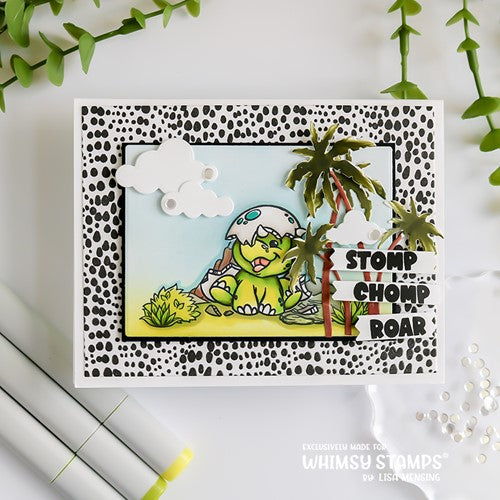 Simon Says Stamp! Whimsy Stamps ROAR STOMP CHOMP Clear Stamps KHB198a