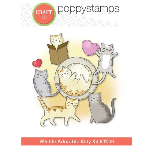 Simon Says Stamp! Poppy Stamps WHITTLE ADORABLE KITTY KIT Stamp and Die kit kt006