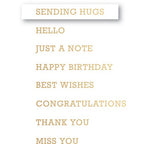 Simon Says Stamp! Poppy Stamps MODEST GREETINGS 1 Hot Foil Plate and Die psf802