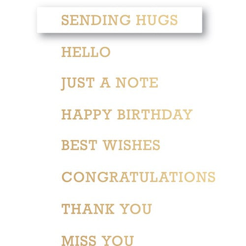 Simon Says Stamp! Poppy Stamps MODEST GREETINGS 1 Hot Foil Plate and Die psf802
