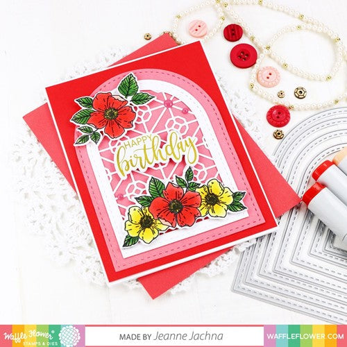 Simon Says Stamp! Waffle Flower WILD ROSE Clear Stamps 421071